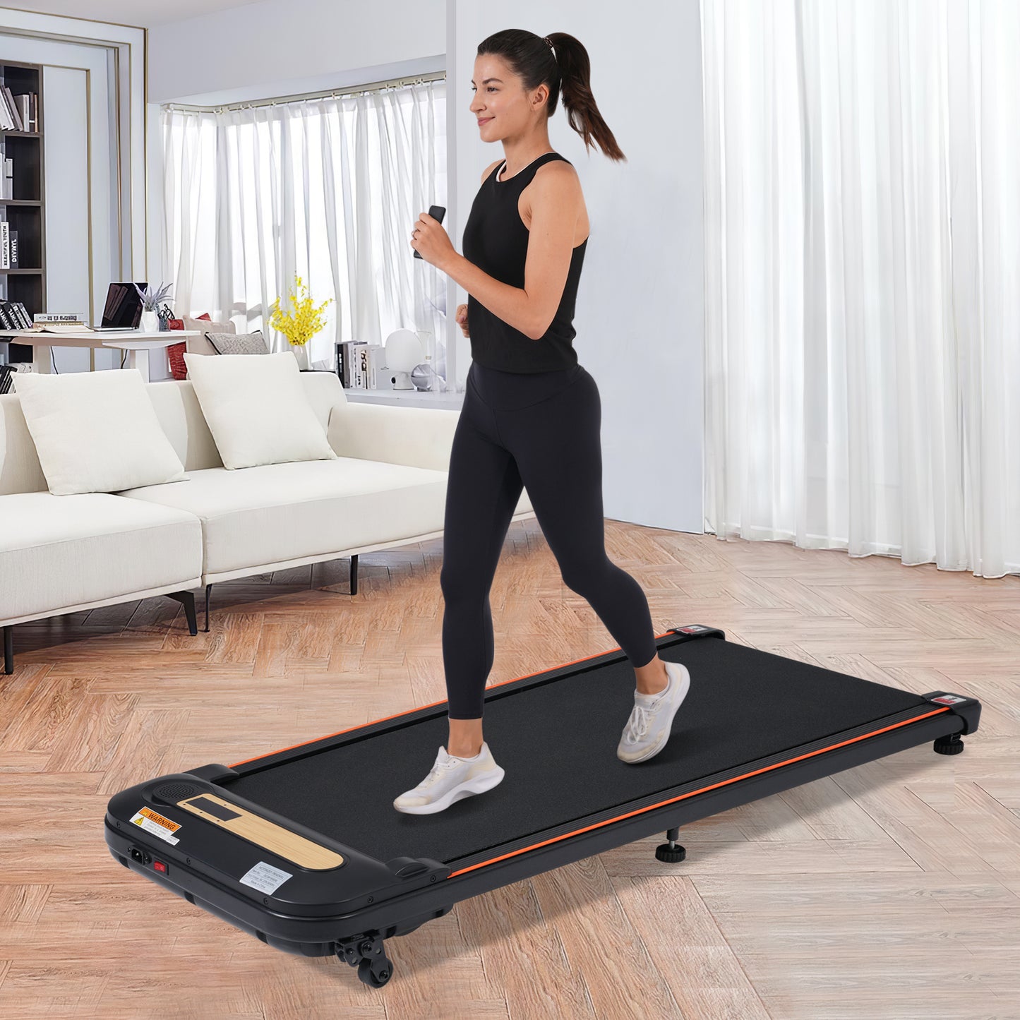 Wood Grain Under Desk Walking Treadmill