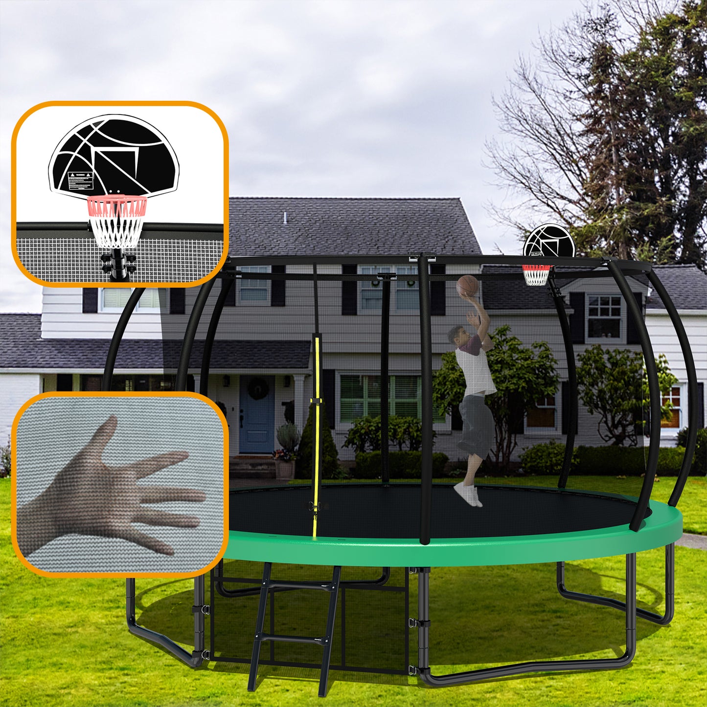 AdventureZone Kids Trampoline with Safety Net & Ladder