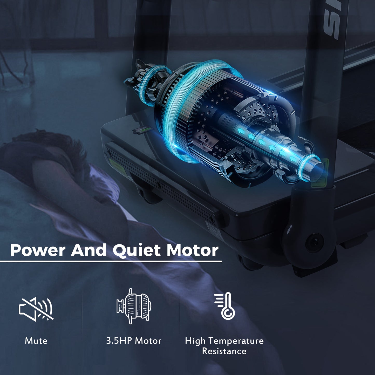 Compact Power Treadmill for Home Fitness