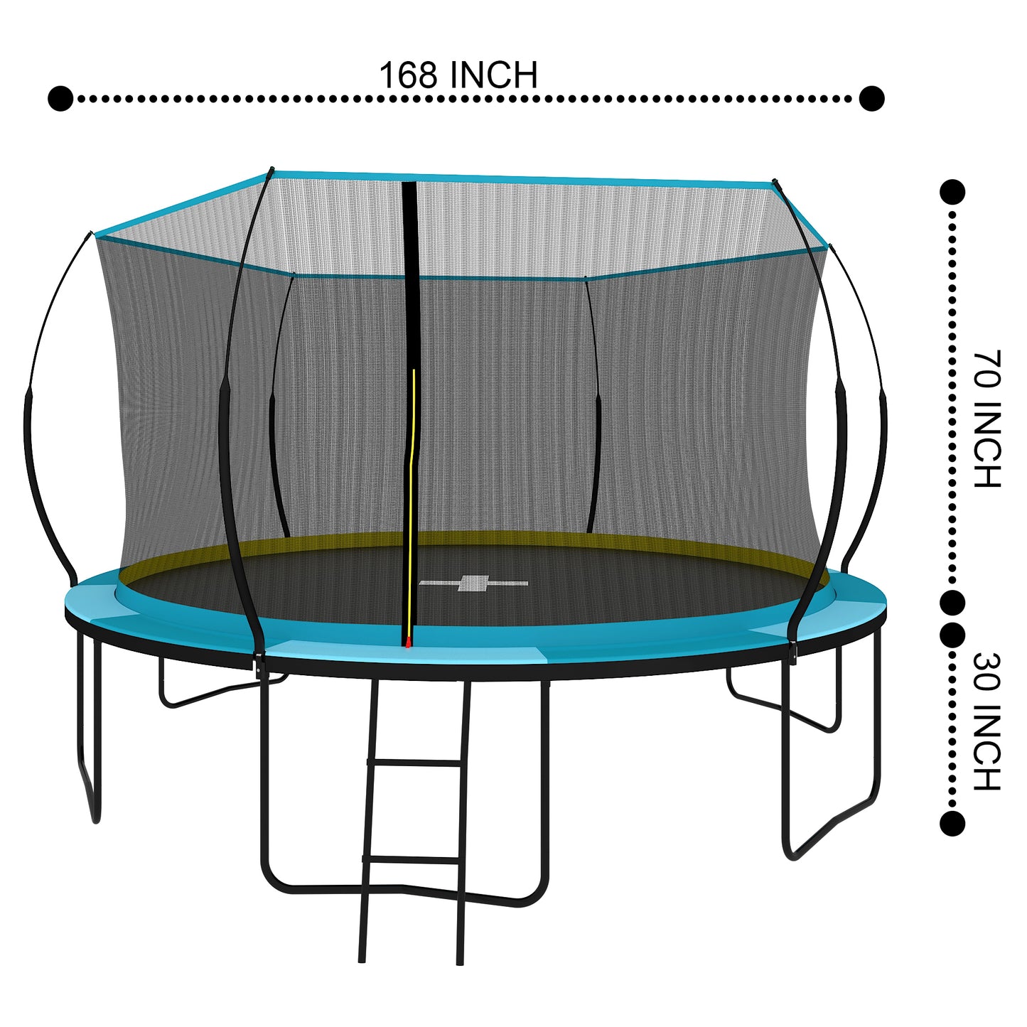 Pumpkin-Blue Fun Trampoline for All Ages!