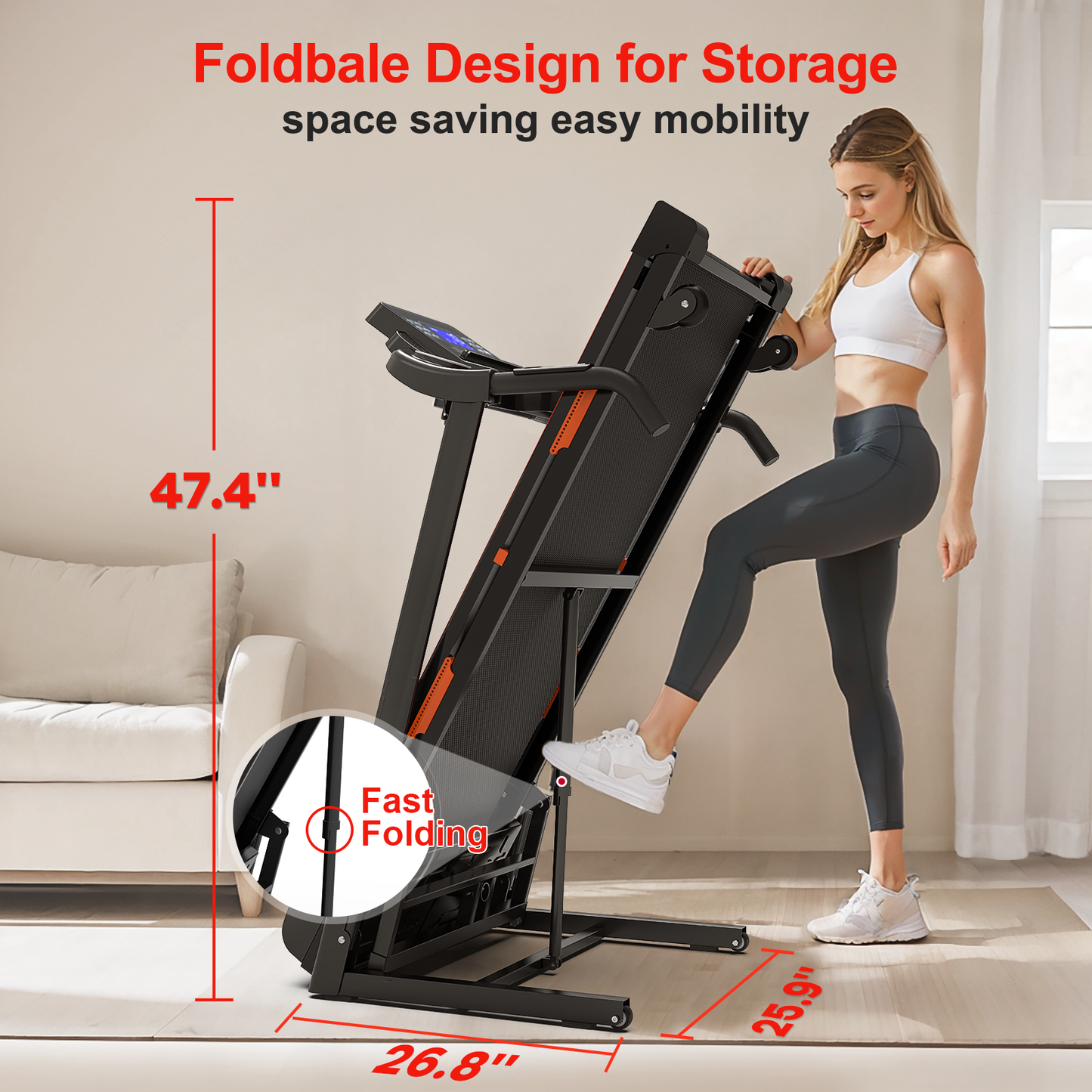 SmartFold Treadmill with Bluetooth & Incline