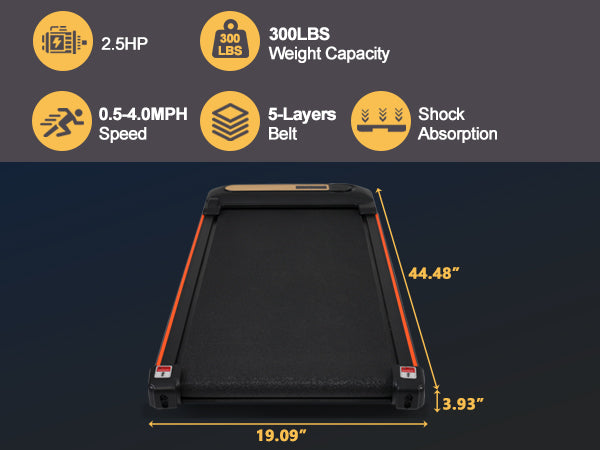 Wood Grain Under Desk Walking Treadmill