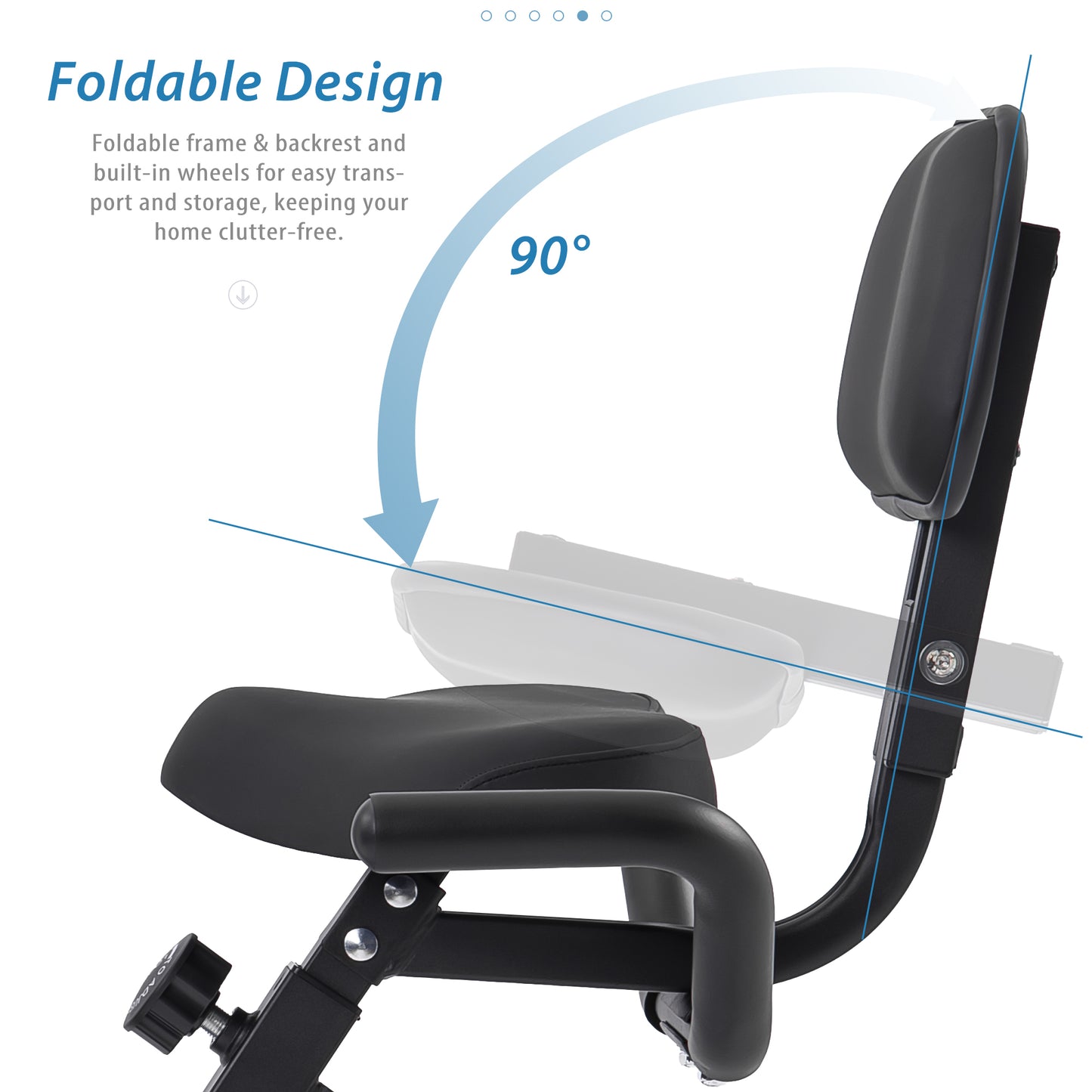 Versatile Folding Fitness Bike with Arm Bands and Backrest