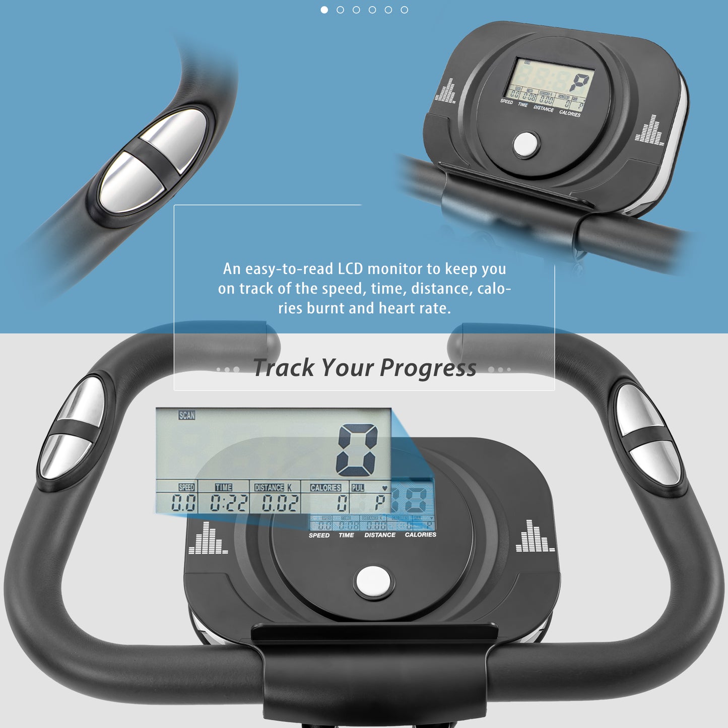 Versatile Folding Fitness Bike with Arm Bands and Backrest