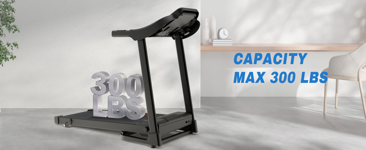 Foldable Fitness Treadmill with Speakers and Adjustable Incline