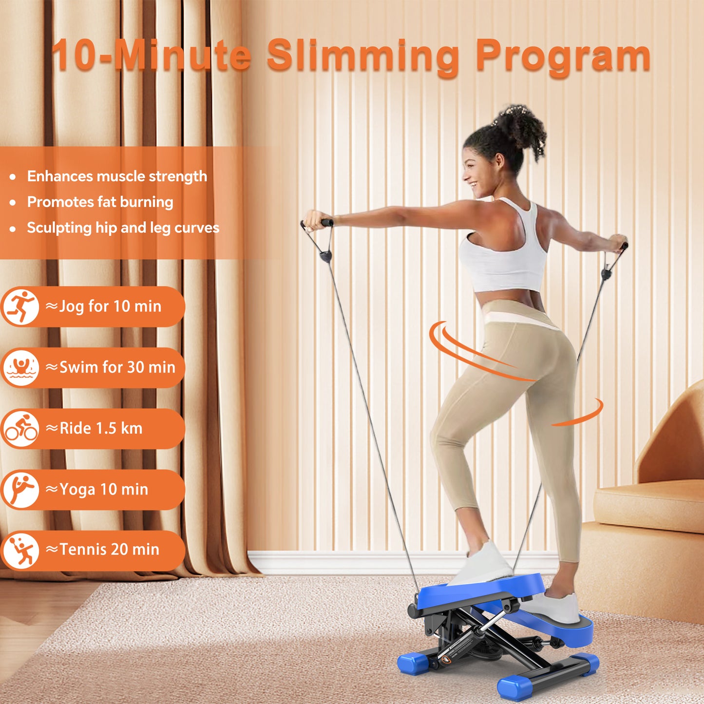 Fit at Home Mini Stepper with Resistance Bands