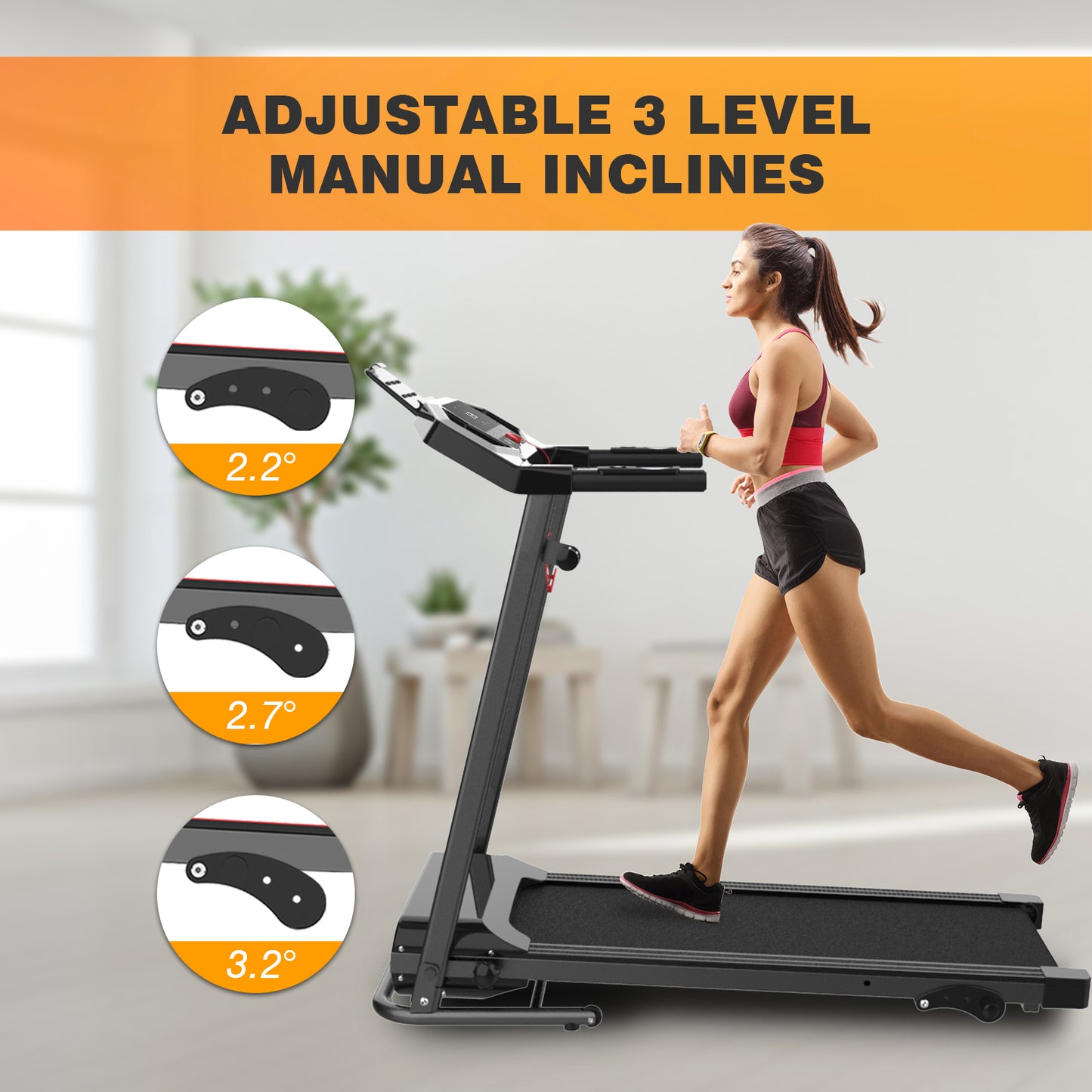FitFlex Electric Treadmill - Foldable with Manual Incline & Phone Holder