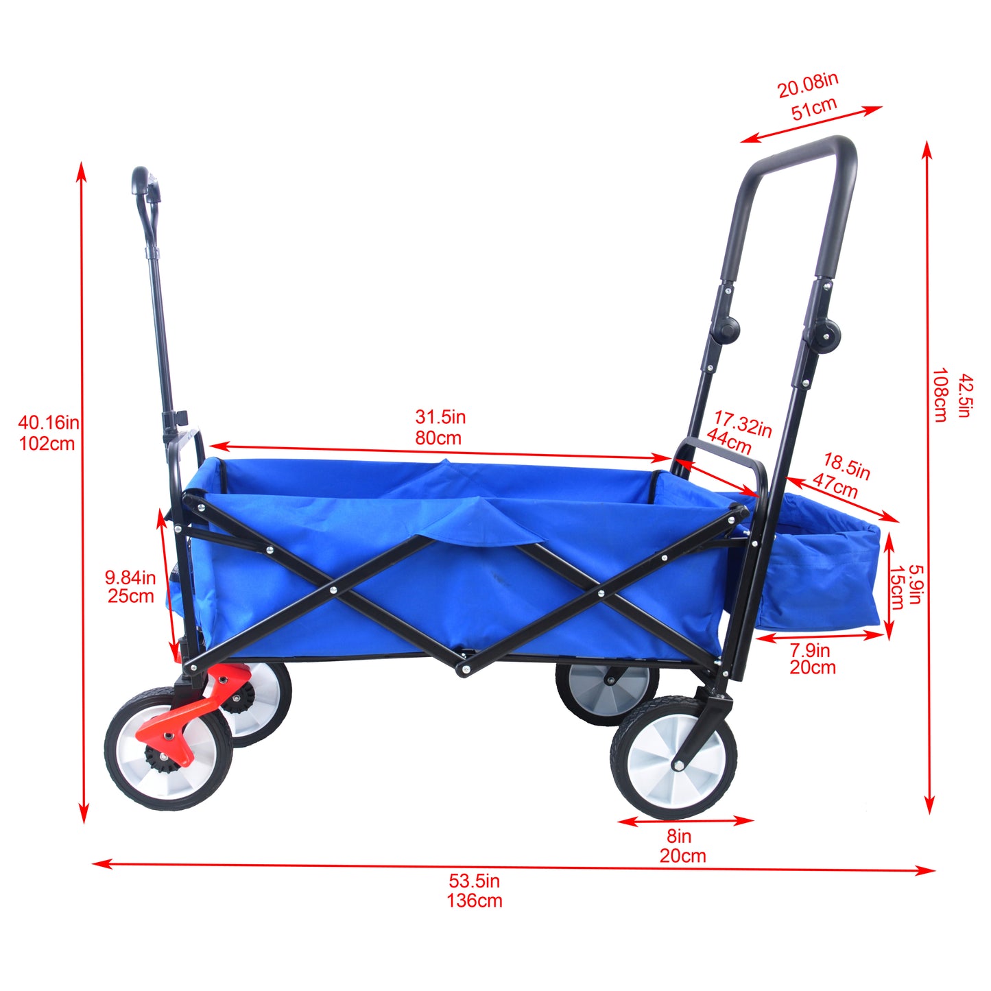 Versatile Outdoor Folding Wagon with Drink Holder