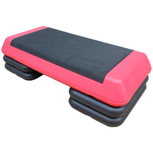 Dynamic Duo Stepper: Adjustable Fitness Trainer in Red and Black