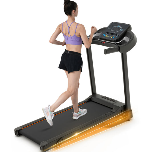 Foldable Fitness Treadmill with Speakers and Adjustable Incline