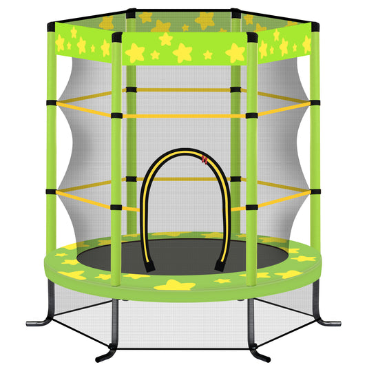 Jump and Play Kids Trampoline with Safety Net - Green