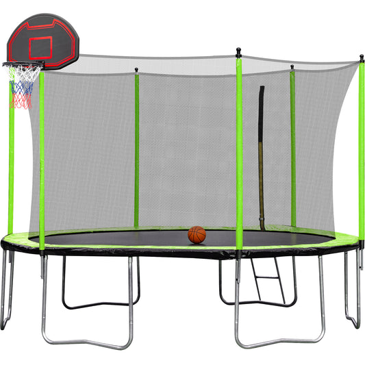 Bounce and Score Trampoline with Safety Enclosure and Accessories