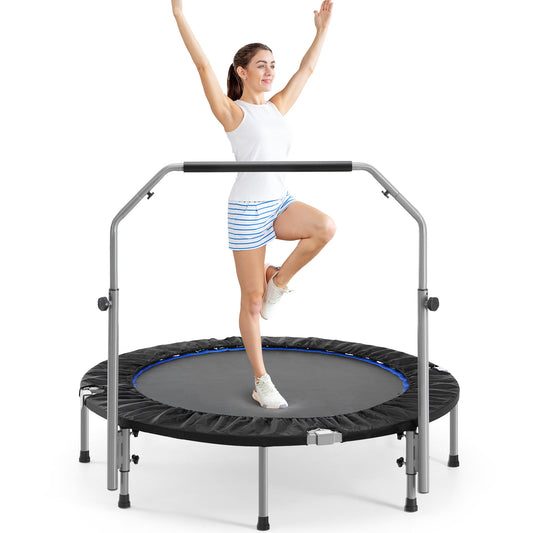 JumpFit Mini Trampoline with Adjustable Bar