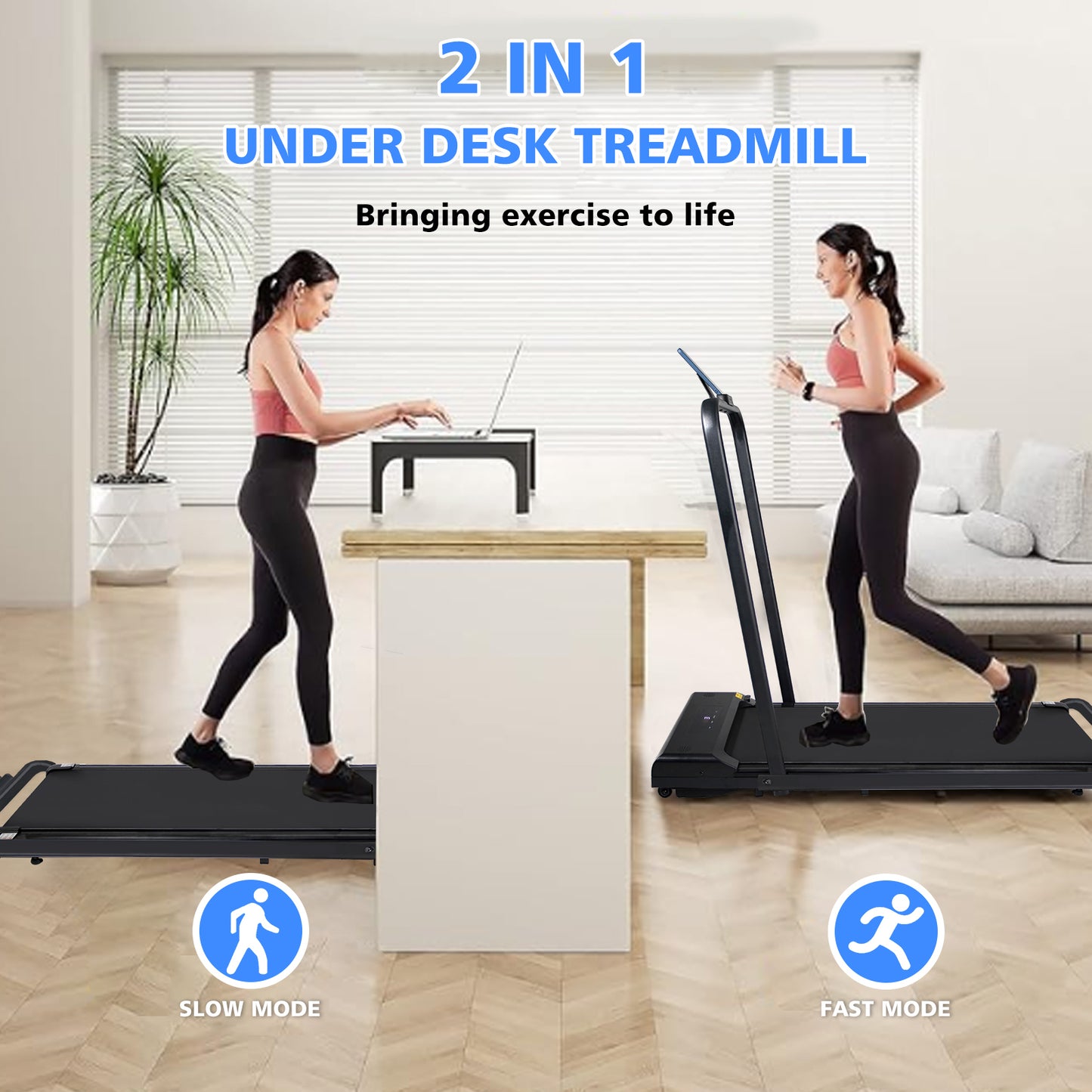 FitFlex Under Desk Treadmill - Compact & Portable Walking Machine for Home or Office