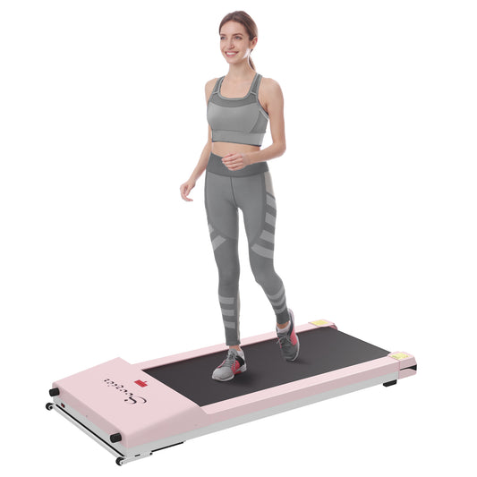 Pink Portable Desk Treadmill with Remote and LED Display