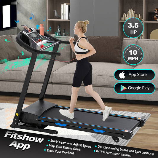 Smart Foldable Treadmill with Incline and Bluetooth