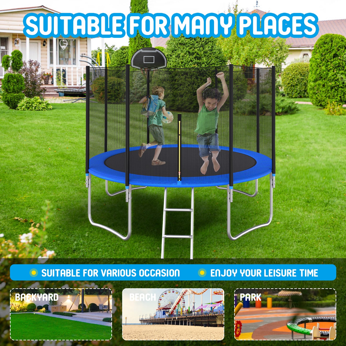 Jump & Shoot Trampoline with Safety Net