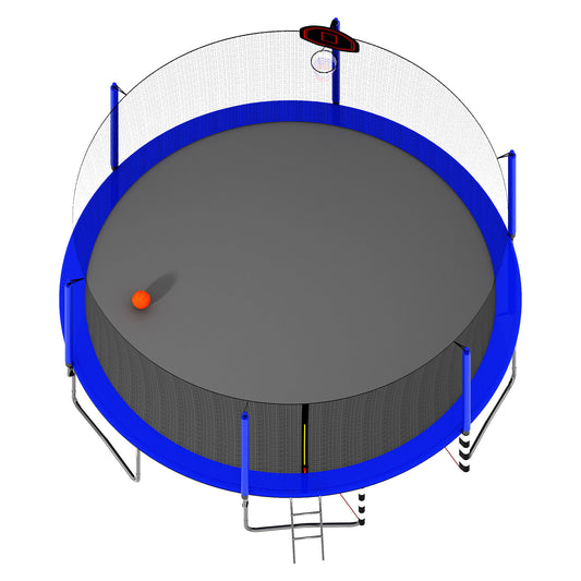 Fun Zone Trampoline Combo with Basketball Hoop and Soccer Goal