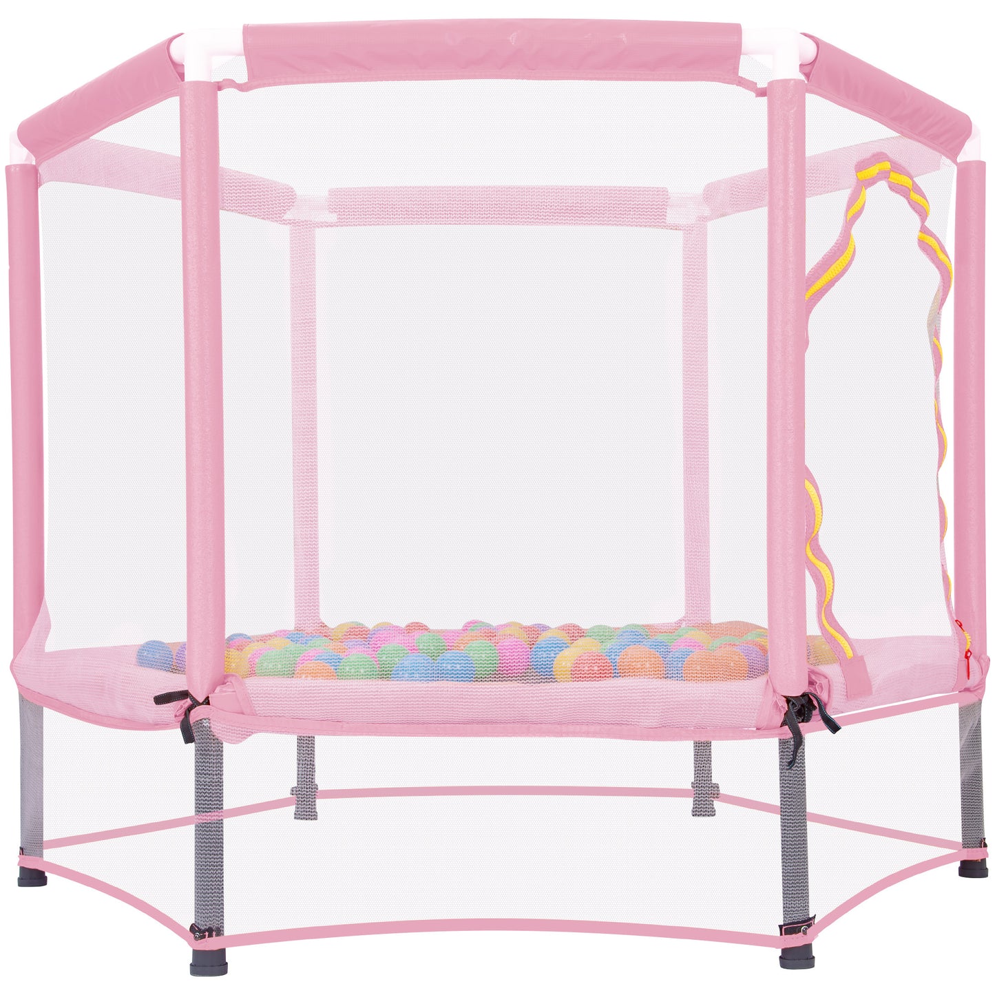 Bounce & Play Trampoline for Kids with Safety Net & Balls