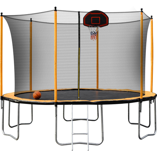 Bright Orange Trampoline Fun