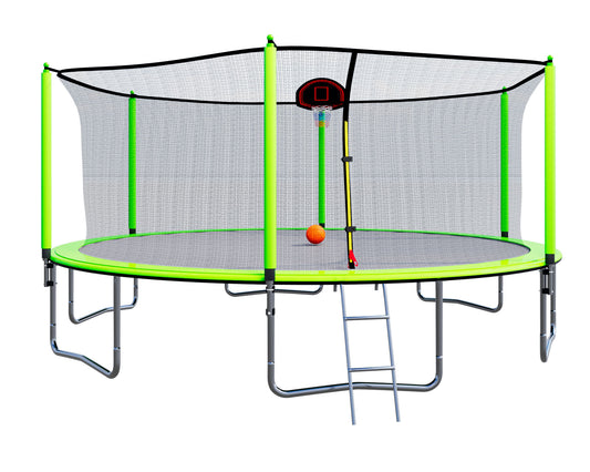 Jump & Dunk Trampoline with Safety Net and Ladder