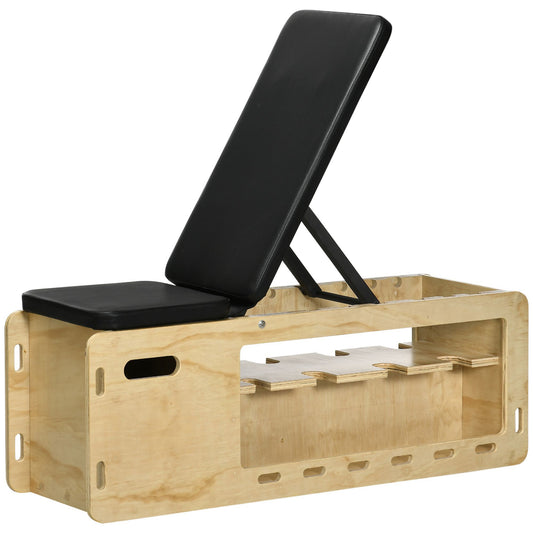 Soozier Adjustable Workout Bench with Storage & Resistance Rope