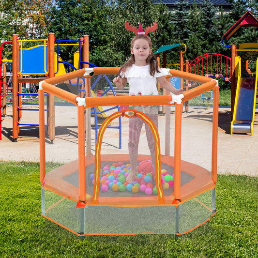 Bounce & Play Toddler Trampoline with Safety Net and Balls