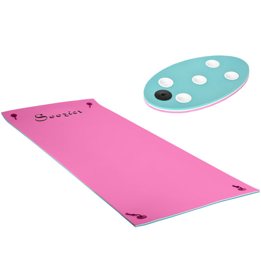 Soozier Pink Floating Lily Pad with Cup Holder - Fun Water Mat for Friends!