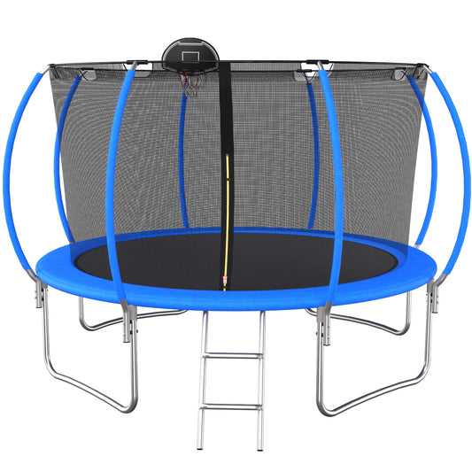 Pumpkin Patch Trampoline with Basketball Hoop