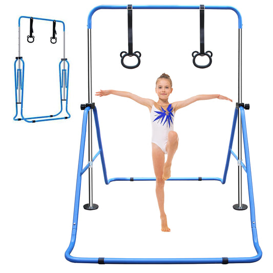 Kids' Adjustable Gym Bar with Bear Rings